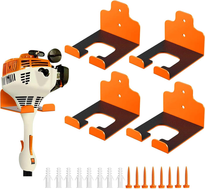 Garage Organizer Trimmer Rack, Garden Power Tool Hanger Weed Whackers Holder Wall Mounted for Grass Trimmer, Hedge Trimmer, Garage Trimmer, Garden Tools,1 Pack(Orange)