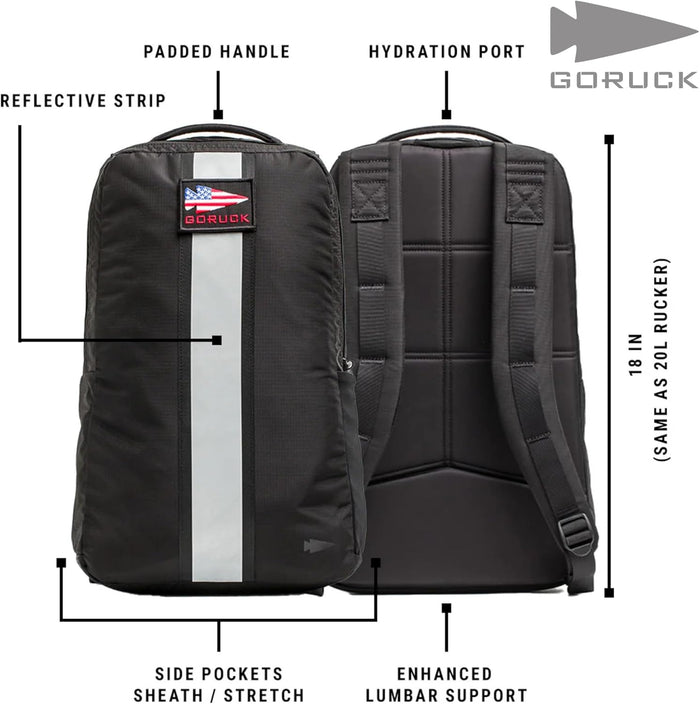GORUCK Basic Rucker 17L Tactical Backpack – Durable Rucksack & MOLLE Daypack (Black)