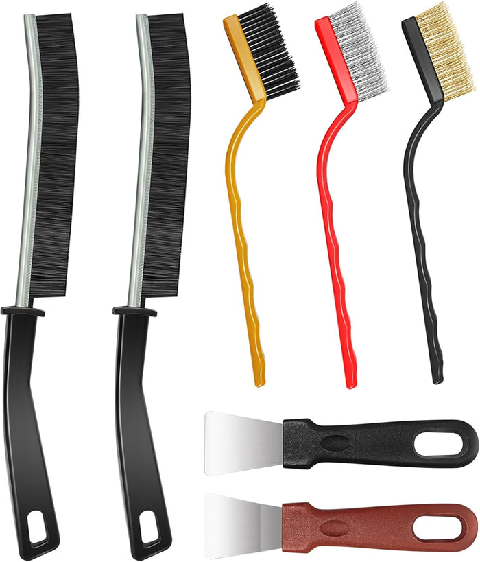 Hard Bristle Crevice Cleaning Brush, 11 Pcs Multifunctional Gap Cleaning Brush Tool Kits for Household, Full Sets Crevice Cleaning Brush for Kitchen Bathroom Toilet Crevice, Practical and Durable