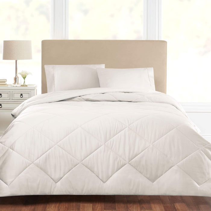 Sleepletics Celliant Performance Comforter, Down Alternative, Premium Luxury Bedding, Soft & Cozy, Promotes Better Sleep, Diamond Stitch Design (Chalk, Full/Queen)