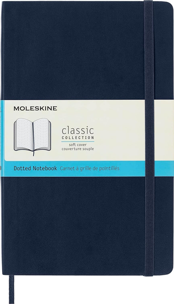 Moleskine Classic Notebook, Soft Cover, XL (7.5" x 9.5") Squared/Grid, Black, 192 Pages