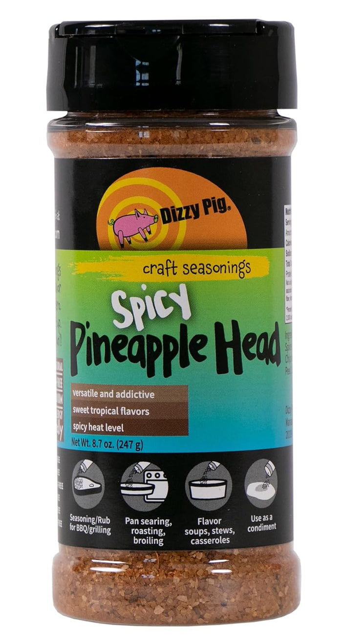 Dizzy Pig Pineapple Head Savory Sweet Tropical Seasoning Rub (Sample) - Hand Made in the USA - Seasons 2-4 lbs of Food - MSG Free, Gluten Free