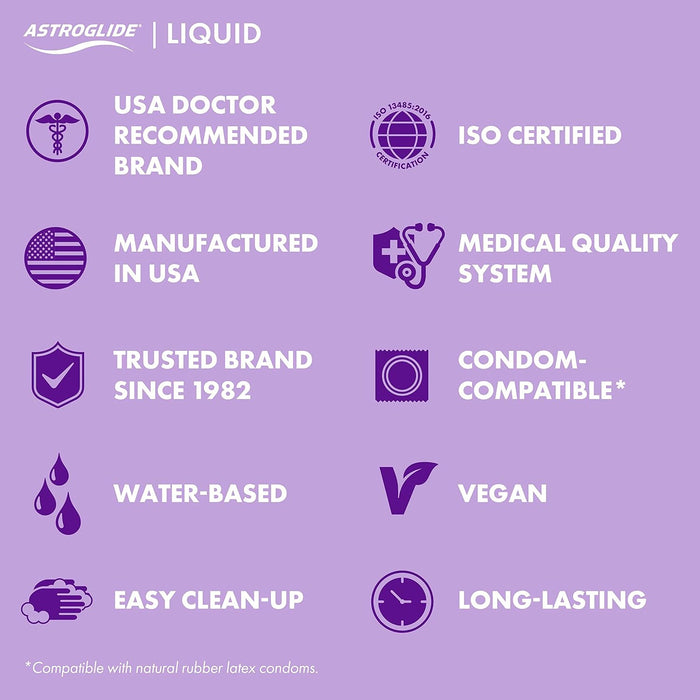 Astroglide Water Based Lube (5oz), Liquid Personal Lubricant, Sex Lube, Long-Lasting for Men, Women and Couples, Safe for Toys