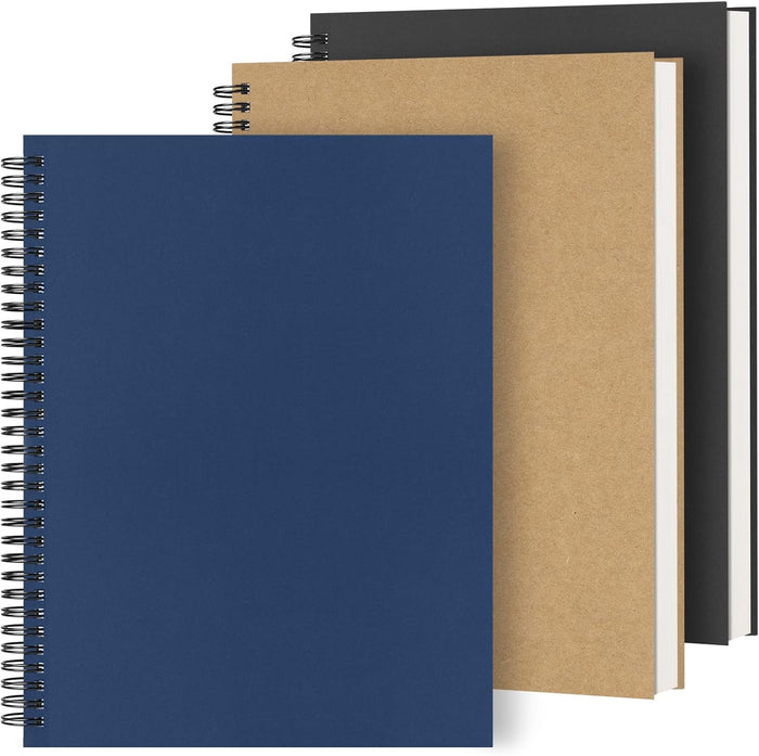 Dynta 3Packs Large Spiral Notebooks 8.5 "x 11" Lined College Ruled Journals for Work, School, Good for Students and Office, 160 Pages/80 Sheets with 100 GSM Lined Paper(3 Colors)