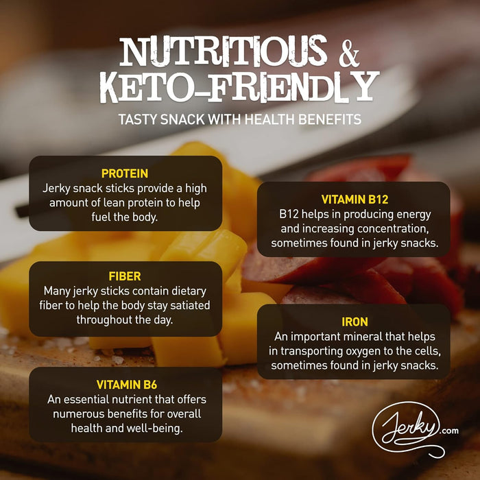 Jerky.com 26pc Meat Sticks Variety Pack | Healthy Snack for Adults | Low Sugar & High Protein | Gluten Free & Keto Meat Sticks | Pork, Turkey, Ham Beef Sticks & Cheese Sticks | Jerky Gifts for Men