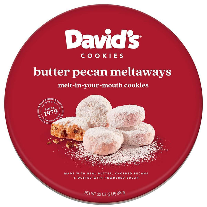 David’s Cookies Butter Pecan Meltaways 32oz – Soft, Buttery Gourmet Cookies with Pecans, Ideal for Gifting or Indulging, Melt-in-Your-Mouth Goodness, Ready to Enjoy