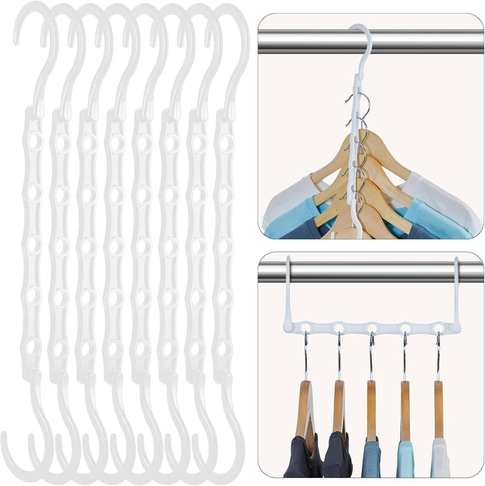 HOUSE DAY Black Magic Space Saving Hangers 10 Pack, Premium Smart Hanger Hooks, Sturdy Cascading Hangers with 5 Holes for Heavy Clothes, Closet Organizers and Storage, College Dorm Room Essentials