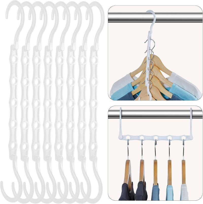 HOUSE DAY Black Magic Space Saving Hangers 10 Pack, Premium Smart Hanger Hooks, Sturdy Cascading Hangers with 5 Holes for Heavy Clothes, Closet Organizers and Storage, College Dorm Room Essentials
