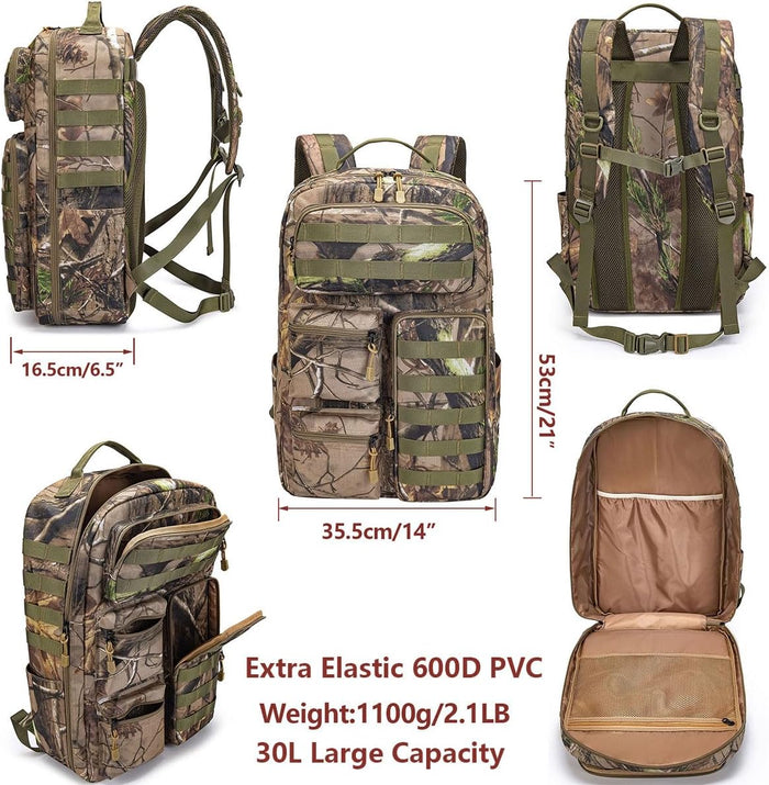 Tactical Camo Backpack for Men Women Waterproof Durable MOLLE Backpack Camping Hunting Emergency Preparedness
