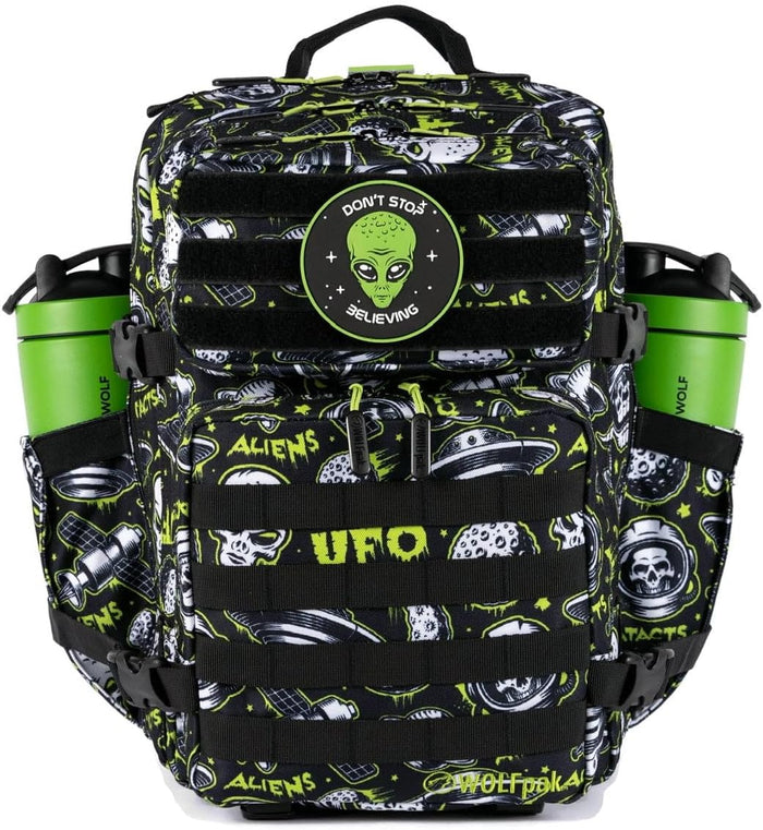 WOLFpak 35L Athletic Gym Backpack - Durable 1000D Waterproof Oxford Material w/MOLLE Webbing, Laptop Pocket & Dual Cup Holders, Durable Fitness/Travel/Military Daypack (Timber Wolf Yellow Jacket)
