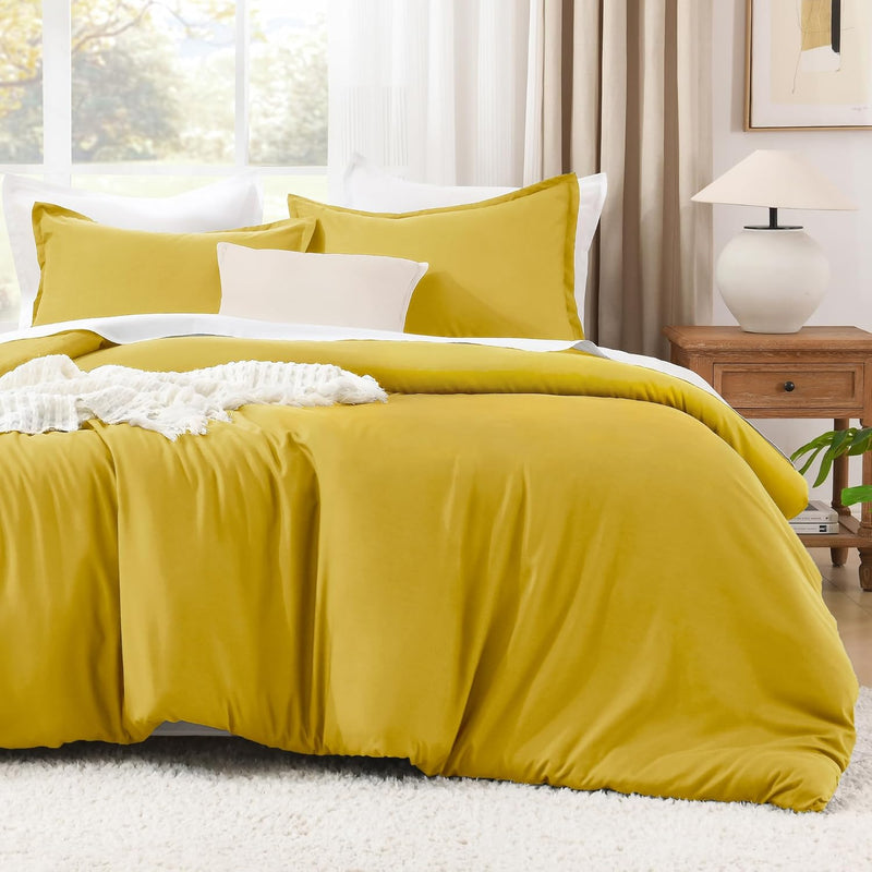 Litanika White Comforter King Size, 3 Pieces Lightweight Solid Bedding Comforter Set, All Season Fluffy Bed Set (104x90In Comforter & 2 Pillowcases)