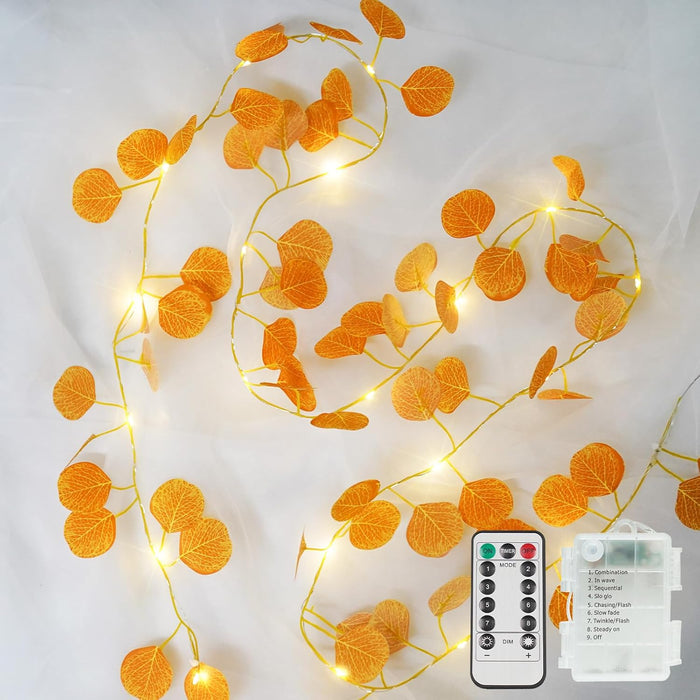 suddus Vine with Fairy Lights Battery Operated, 33ft 100 LED Ivy String Lights with Remote, Leaf Lights for Bedroom, Room, Wall, Garden, Party, Wedding Decor (Warm White)