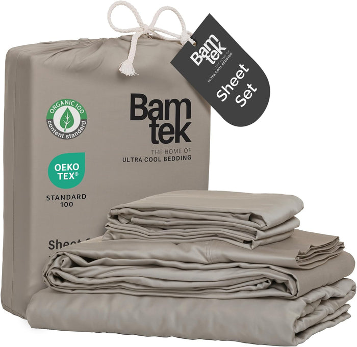 100% Viscose from Bamboo Sheets Queen Size, Super Soft Bedding Set, 4PC Cooling Sheets for Hot Sleepers, Vegan Silk Moisture Wicking, Organically Grown Bedsheet, Sage - 60" x 80"