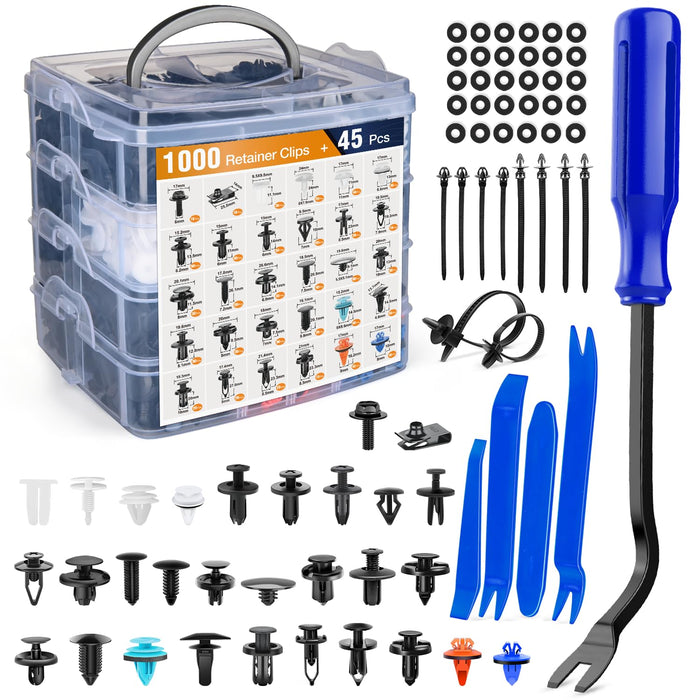 GOOACC 190 Pcs Car Retainer Clips & Fastener Remover - 18 Most Popular Sizes & Applications Auto Push Pin Rivets Set -Door Trim Panel Clips for Toyota, Honda, Nissan, Mazda - Bonus Fastener Remover