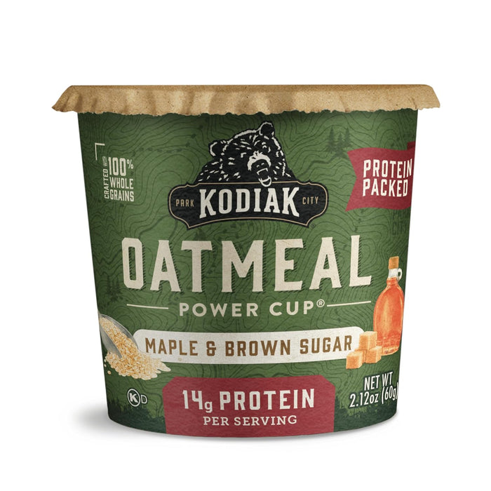 Kodiak Cakes Instant Protein Maple & Brown Sugar Oatmeal in a Cup, 2.12oz (Pack of 12)