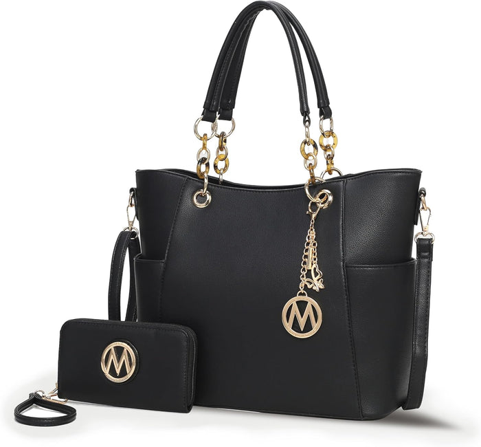 MKF Collection Tote Bag for Women, Handbag Set with Wallet-Top-Handle Bag Vegan Leather Purse by Mia K
