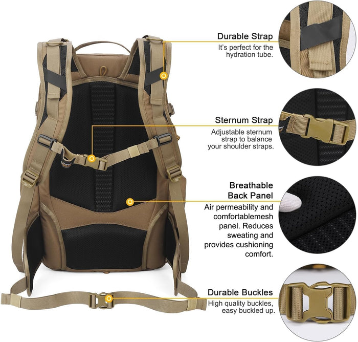 Mardingtop 35L Molle Tactical Military Backpack for Men，Cordura Backpack for Hiking,Camping,Survival