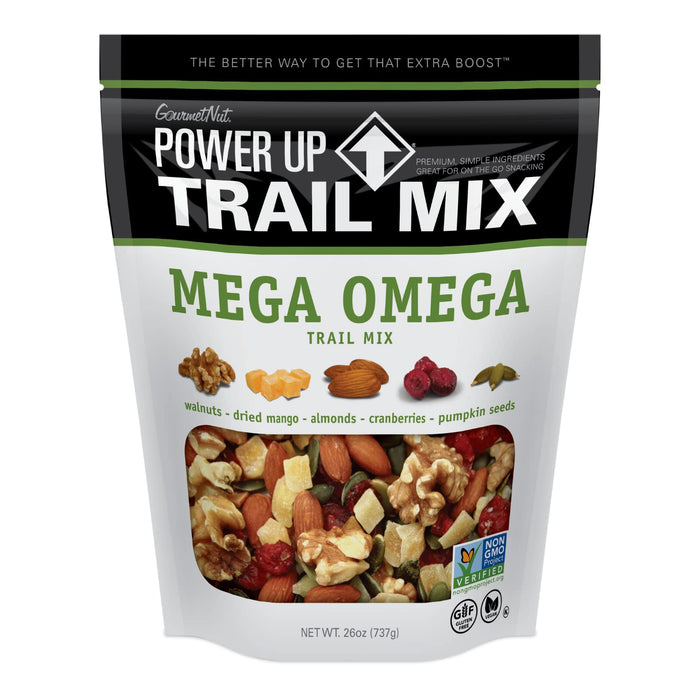 Power Up Premium Trail Mix - Protein Packed 14oz, No Added Sugar, Made Without Peanuts, Gluten Free, Vegan, Non-GMO