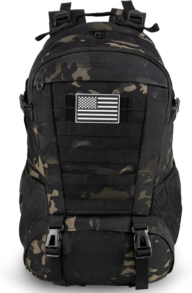 Jueachy Tactical Backpack for Men Hiking Day Pack Molle Military Rucksack Waterproof 30L EDC Bag with USA Flag Patch