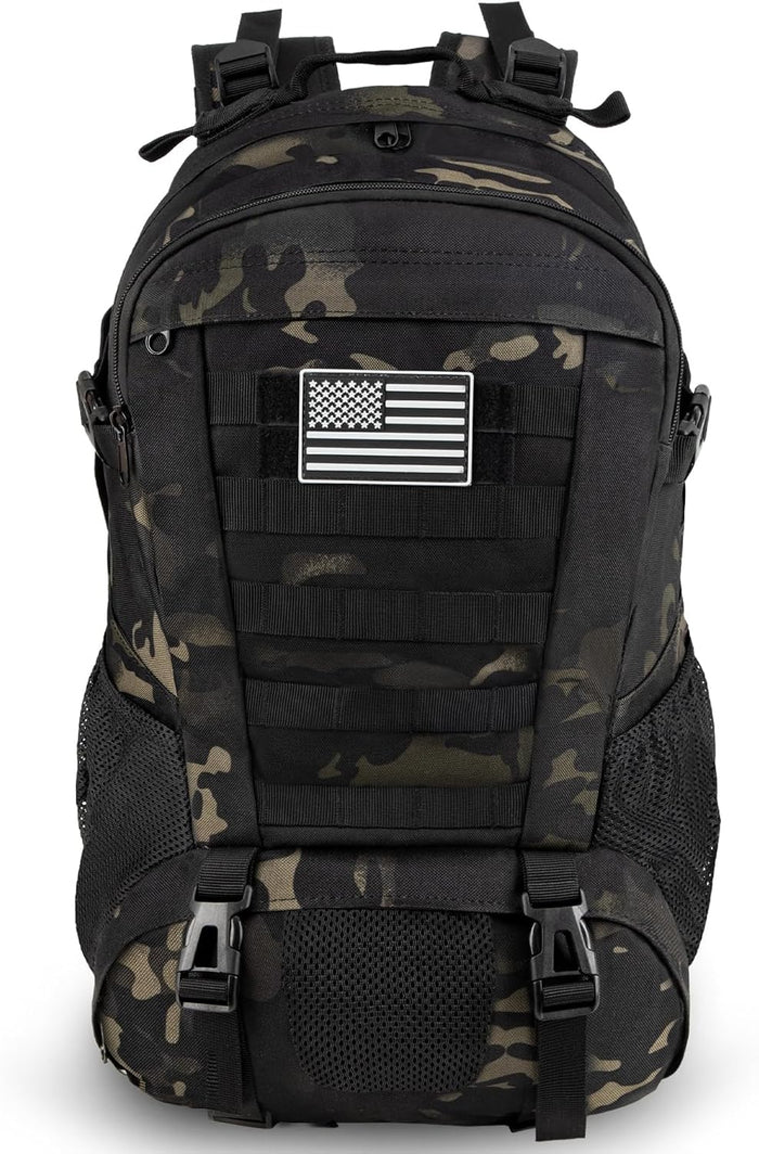 Jueachy Tactical Backpack for Men Hiking Day Pack Molle Military Rucksack Waterproof 30L EDC Bag with USA Flag Patch