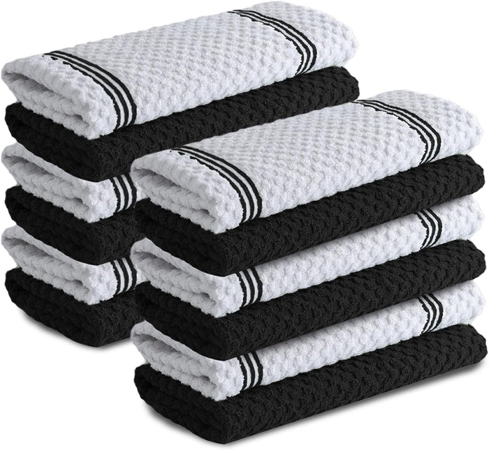 Infinitee Xclusives Premium Dish Cloth 100% Cotton 12 x 12 Inches |Pack of 4| - Ultra Soft Tea Towels - Highly Absorbent Kitchen Rags - Terry Dishcloth for Kitchen and Household Cleaning |Mighty Blue|