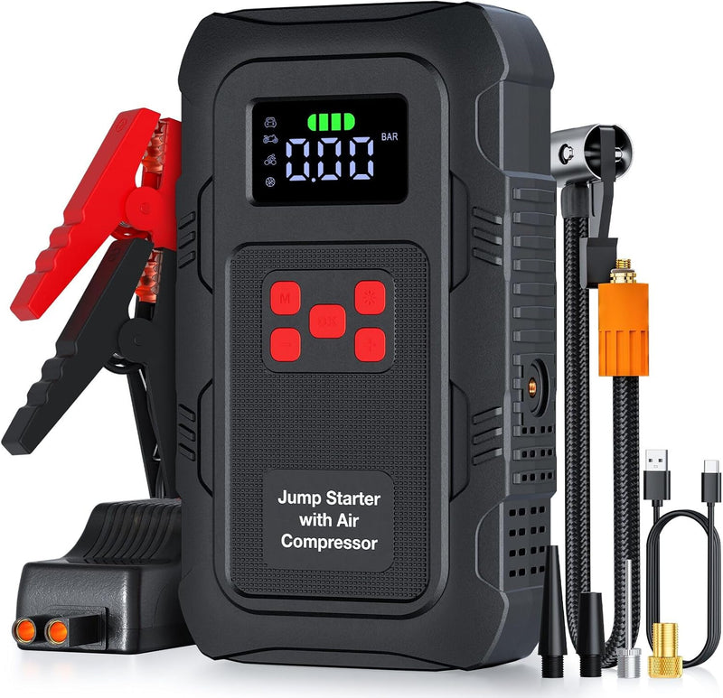 Povasee Jump Starter 5000A Car Jumper Starter, Model A30 12V Jump Box for Car Battery up to 10L Gas or 8L Diesel Engine Battery Jumper Starter Portable with Power Bank/Dual Output/LED Light