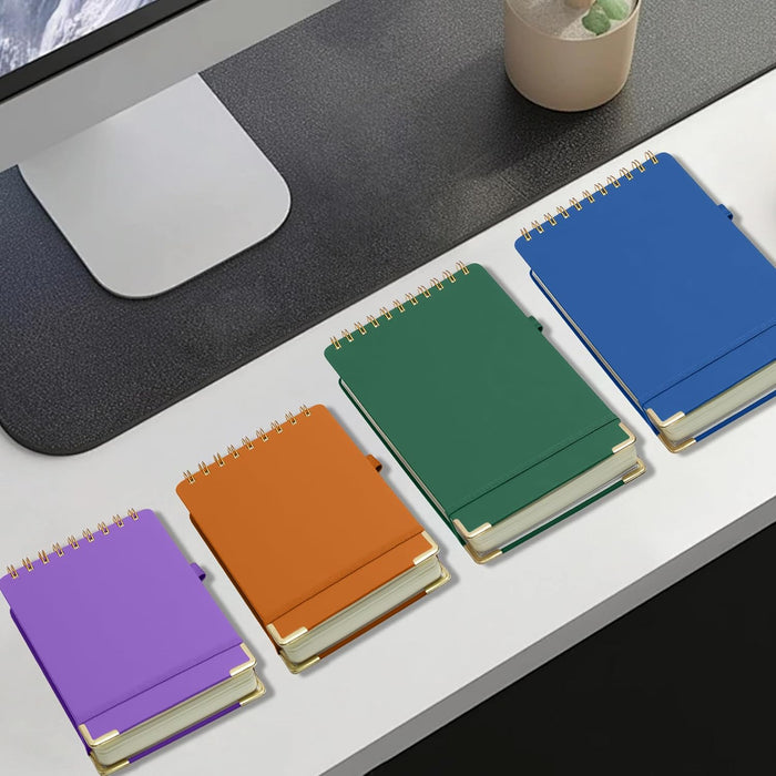 Simind Top Spiral Notebook 6x9 Leather Steno Pad 300 Pages Hardcover Steno Notebooks Top Spiral for Work Steno NotePad, 100 GSM Thick Paper, Left Handed Notebooks for Office College School,Green