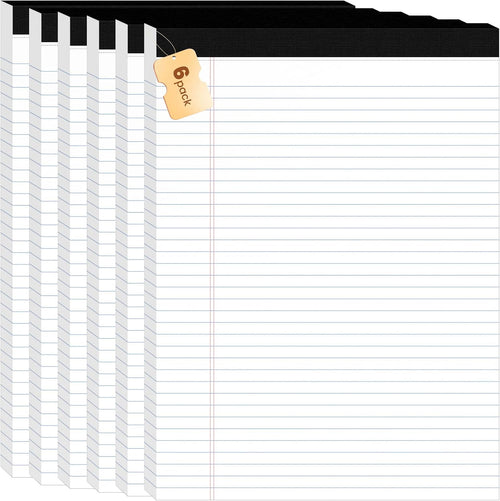 12Packs Legal Pads 8.5 x 11 Inch, 50Sheets/Pack, College Ruled & Perforated White Writing Pads, Pads of Paper 8.5 x 11, Lined Note Pads with Sturdy Backing for Office, Business & School Supplies