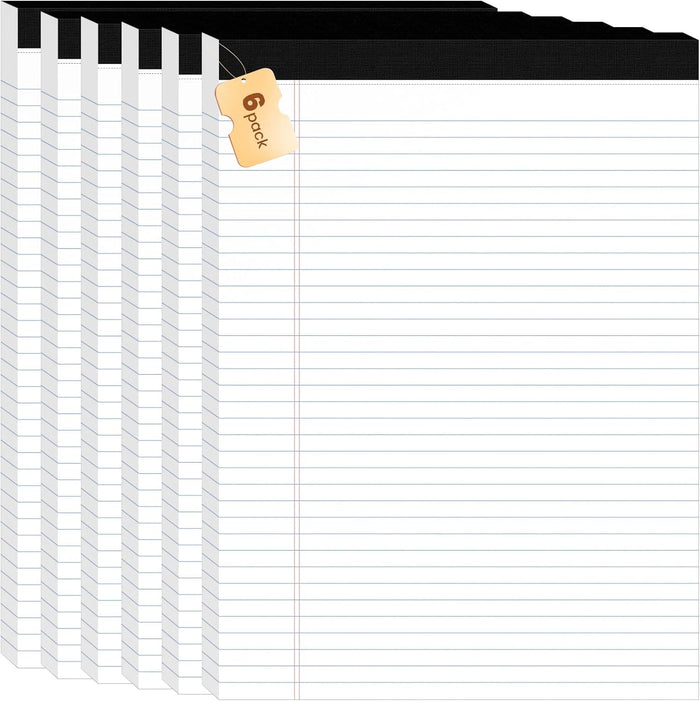 12Packs Legal Pads 8.5 x 11 Inch, 50Sheets/Pack, College Ruled & Perforated White Writing Pads, Pads of Paper 8.5 x 11, Lined Note Pads with Sturdy Backing for Office, Business & School Supplies