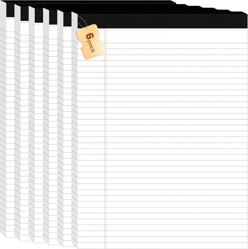 12Packs Legal Pads 8.5 x 11 Inch, 50Sheets/Pack, College Ruled & Perforated White Writing Pads, Pads of Paper 8.5 x 11, Lined Note Pads with Sturdy Backing for Office, Business & School Supplies