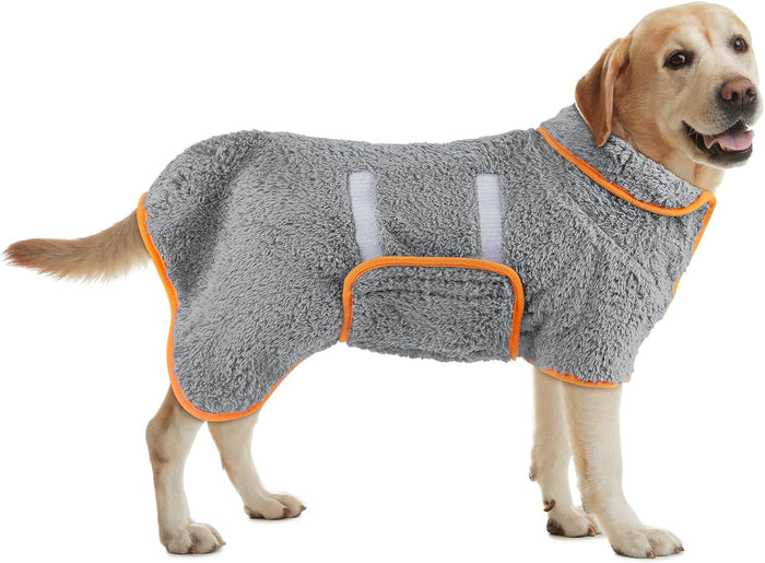 Bienbee Dog Bathrobe, Quick Drying Super Absorbent Dog Robes for After Bath, Warm Keeping Dogs Towel, Dogs Bath Supplies, Dark Blue XL