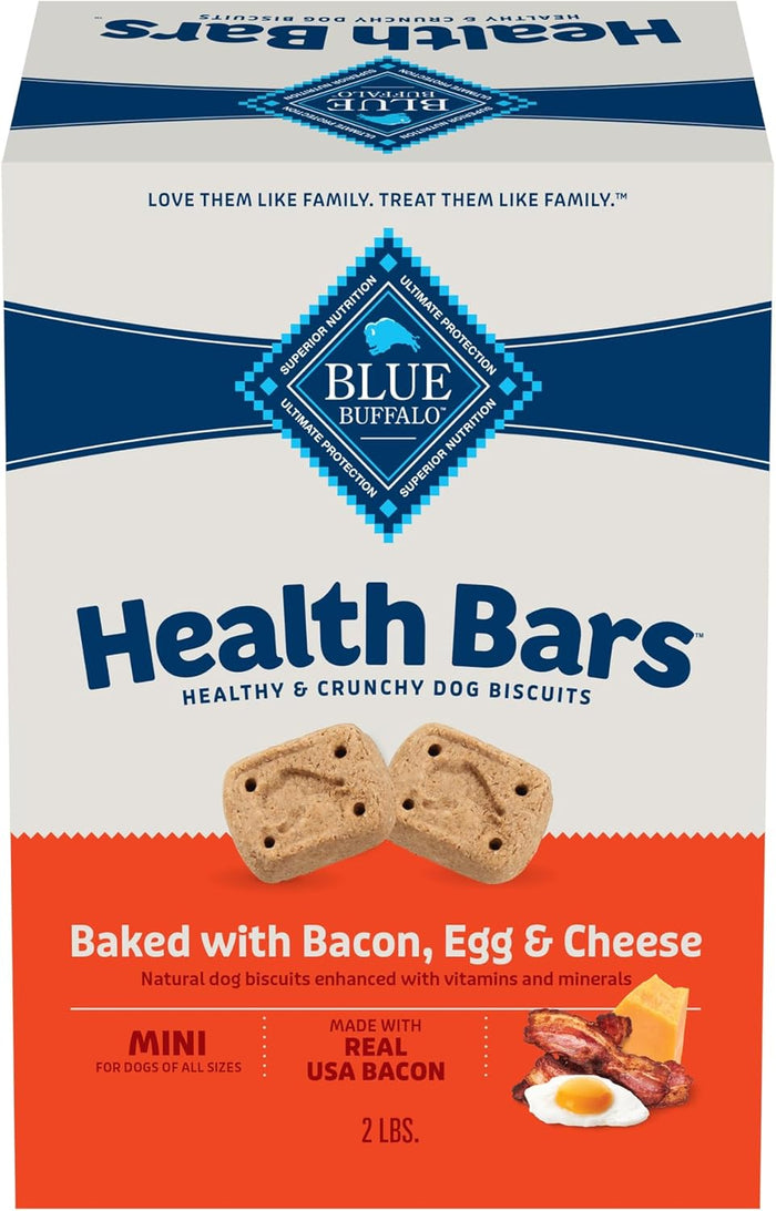 Blue Buffalo Health Bars Crunchy Dog Biscuits, Oven-Baked With Natural Ingredients, Bacon, Egg & Cheese , 16-oz Bag