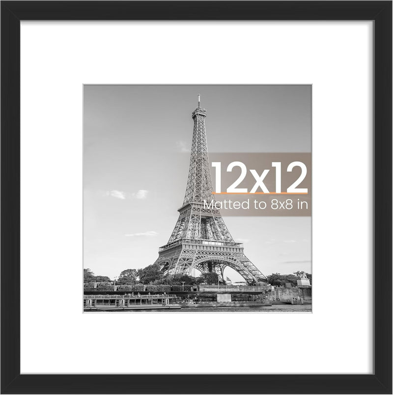 upsimples 8x10 Picture Frame, Display Pictures 5x7 with Mat or 8x10 Without Mat, Wall Hanging Photo Frame, Black, 1 Pack