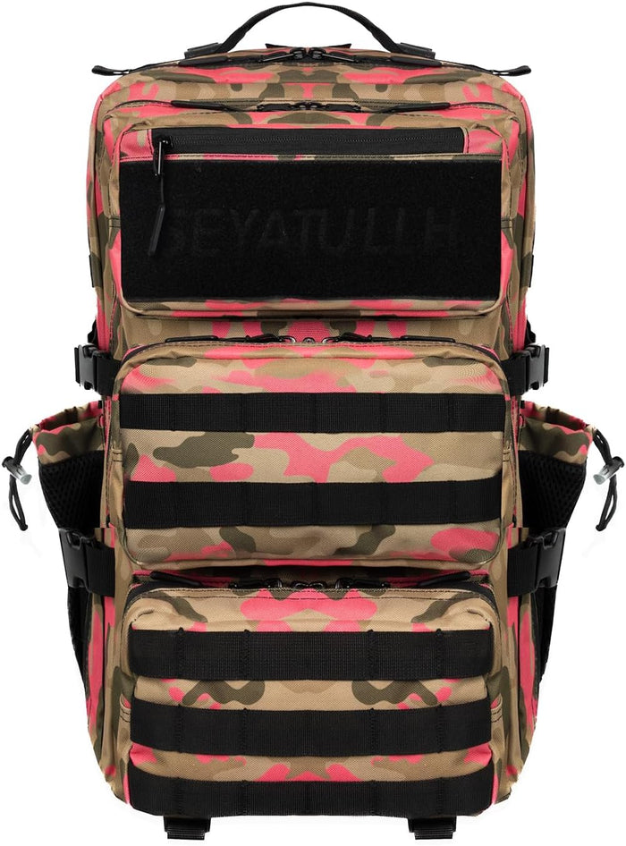 Military Tactical Backpack 55L Army Backpack Bug Out Bag Assault pack Molle Daypack Hiking Trekking Rucksack (Pink camouflage)