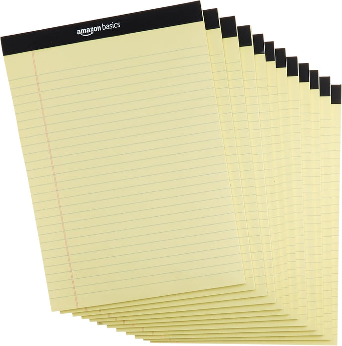 Amazon Basics Narrow Ruled 5-Inch by 8-Inch Lined Writing Note Pads, 6 Count (50 Sheet Pads), Multicolor