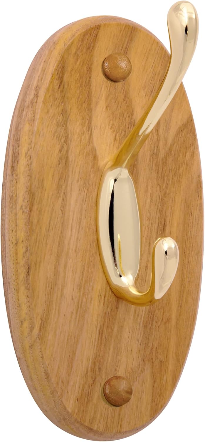 Design House Dalton Towel Ring, Concealed Mounting Hardware, Standard Wall Mount, Easy Installation, Wood, Honey Oak, 4 in L x 1.42 in W x 2.36 in H, Item 561191