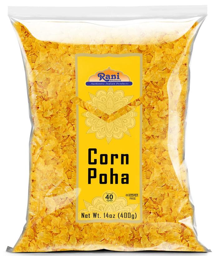 Rani Poha (Powa) Thick Medium-Cut (Flattened Rice) 64oz (4lbs) 1.81kg ~ All Natural, Salt-Free | Vegan | Kosher | No Colors | Gluten Friendly | Indian Origin