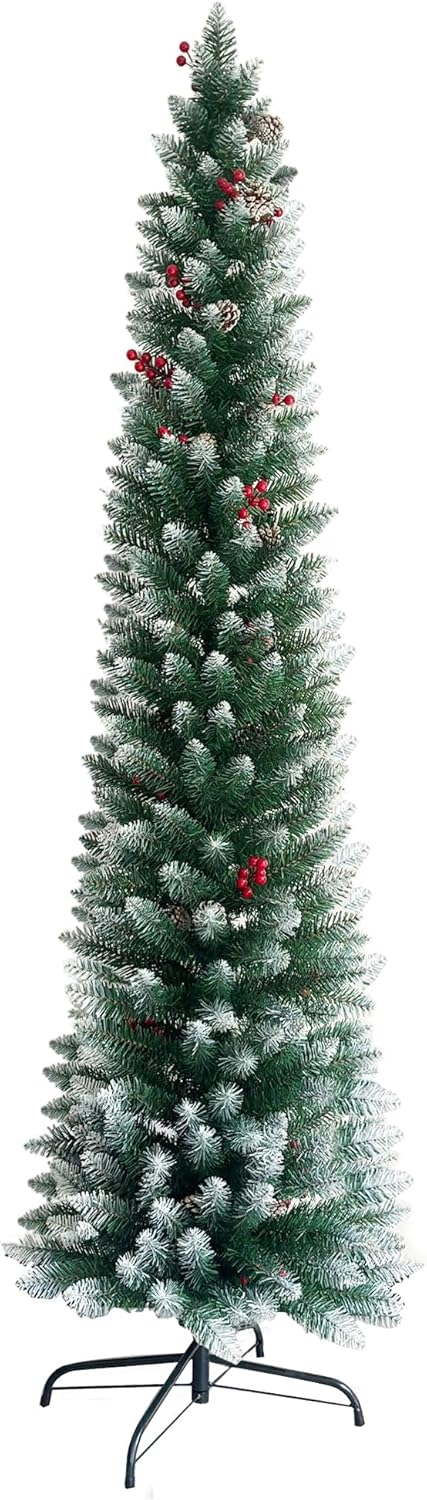 6 ft pre-lit Decorated Christmas Tree, 200 LED Warm Lights, pop-up Christmas Tree, Gold and red, PVC lit Christmas Tree