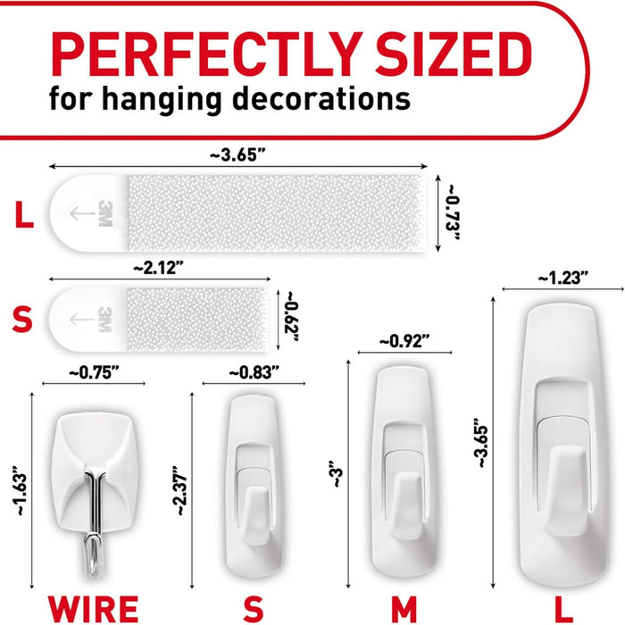 Command Variety Pack, Including 10 Pairs of Picture Hanging Strips, 6 Wire Hooks and 8 Utility Hooks for Hanging, Organization and Storage, Damage-Free Hanging Up to 19 Items, 1 Kit