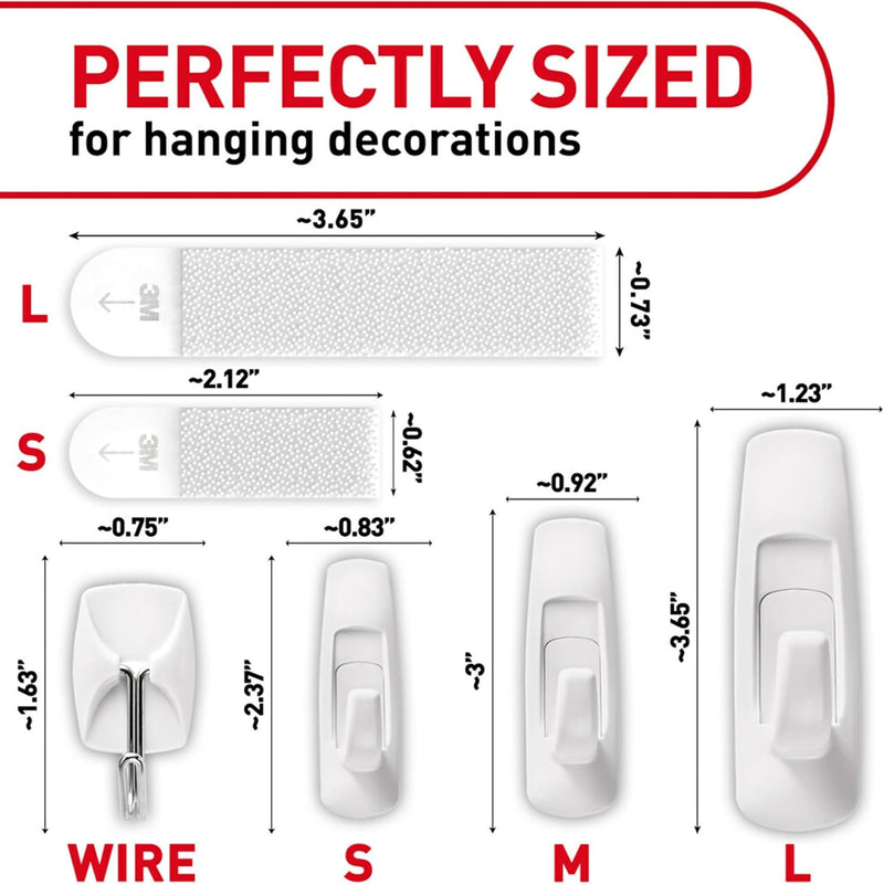 Command Variety Pack, Including 10 Pairs of Picture Hanging Strips, 6 Wire Hooks and 8 Utility Hooks for Hanging, Organization and Storage, Damage-Free Hanging Up to 19 Items, 1 Kit