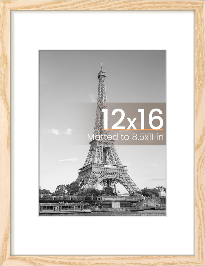 upsimples 8x10 Picture Frame, Display Pictures 5x7 with Mat or 8x10 Without Mat, Wall Hanging Photo Frame, Black, 1 Pack