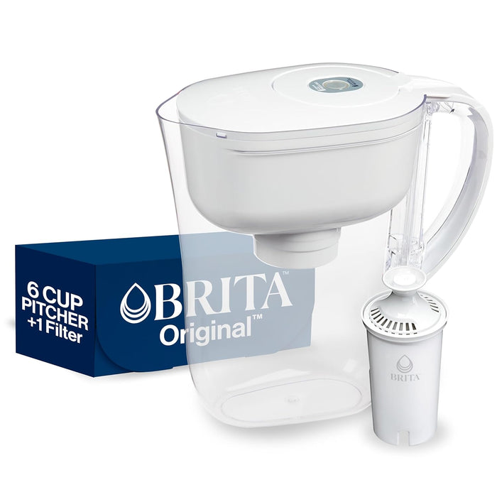 Brita Small 6 Cup Water Filter Pitcher, 1 BritaPlus Filter, Metro, Black (Package May Vary)