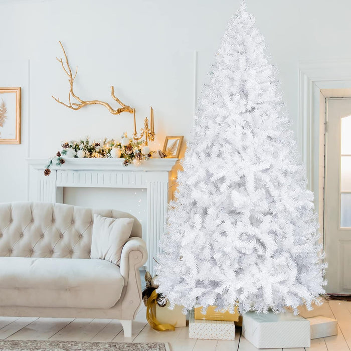 Karl home 7ft Red Artificial Christmas Tree, Classic Spruce Tree with Sturdy Metal Stand for Home, Office, Party Festival Holiday Decoration,1100 PVC Branch