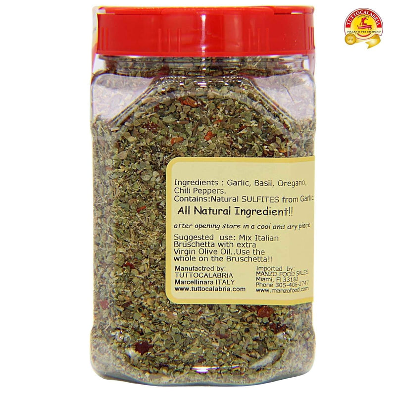 TUTTOCALABRIA Spaghetti Sauce Seasoning, Spicy Italian Spaghettata, Product of Italy, Add oil to pan, heat, mix in seasoning, and then toss with your favorite pasta, 250g