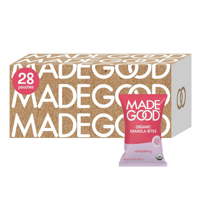 MadeGood Granola Bites Chocolate Chip & Mixed Berry Variety Pack (28 Count) Gluten Free and Organic Snacks