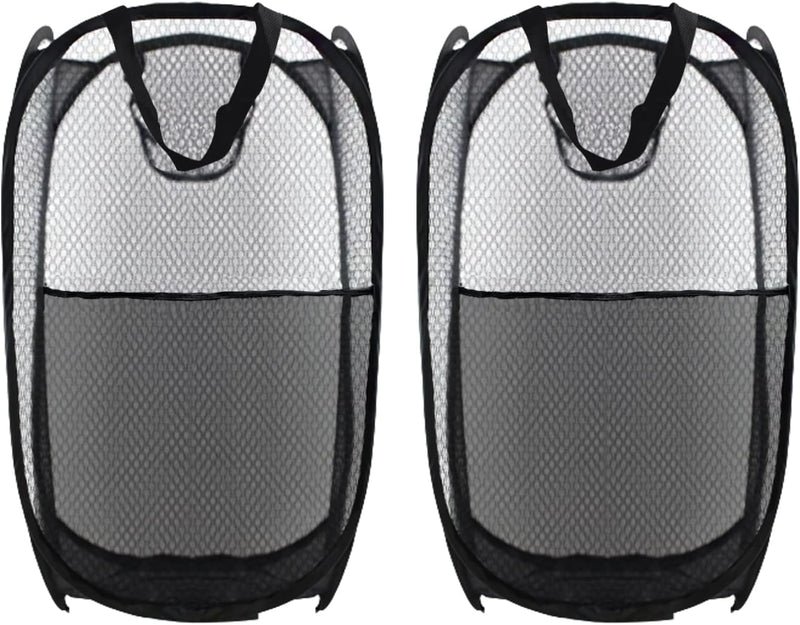 Collapsible Pop Up Laundry Hamper, Mesh Foldable Laundry Basket, Extra Large - 28" x 16" x 16" (Blue)