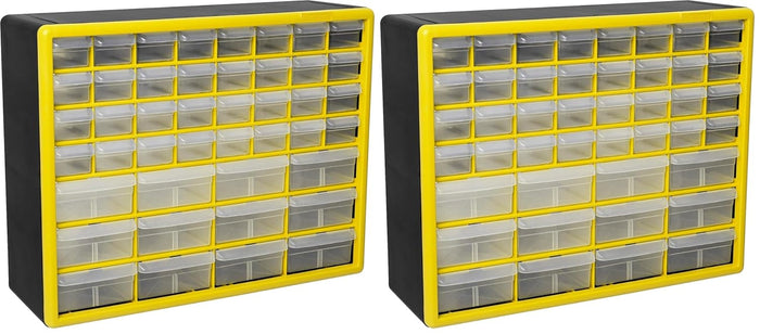Akro-Mils 44-Drawer Plastic Drawer Storage Cabinet for Garage Organization, Bead Organizer, Building Bricks Storage, Teacher Toolbox, Makeup Organizer, 20-Inch W x 6-Inch D x 16-Inch H, 10144 Black