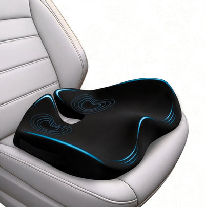 SitCushion Car Seat Cushion for Long Driving, Extra Large Memory Foam Seat Cushion for Sciatica Pain Relief, Car Essentials Orthopedic Pillow for Back Support, Tailbone Pain Relief Cushion (Black)
