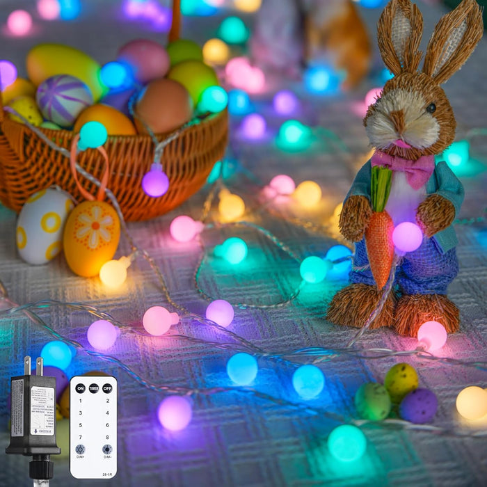 JMEXSUSS 100 LED Connectable Globe String Lights Indoor Bedroom, 33ft Warm White Christmas String Lights Plug in with Remote, 8 Modes Hanging Fairy Lights Outdoor for Room Classroom Dorm Party Decor