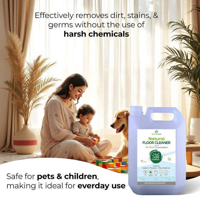 Ahinsa Care Natural Floor Cleaner 5L | Eco-Friendly & Plant-Based | Chemical-Free & Non-Toxic | Safe for Kids & Pets | Multipurpose Cleaner
